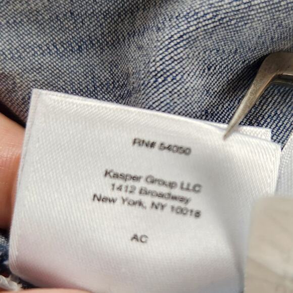 Anne Klein Dress Womens Size 4 Sleeveless Chambray Pockets - Picture 10 of 13